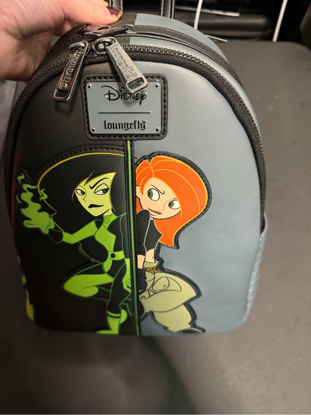 Loungefly Kim Possible & Shego Mini Backpack - Gray, Green, Orange